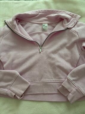 Pink Sporty Cropped Sweater